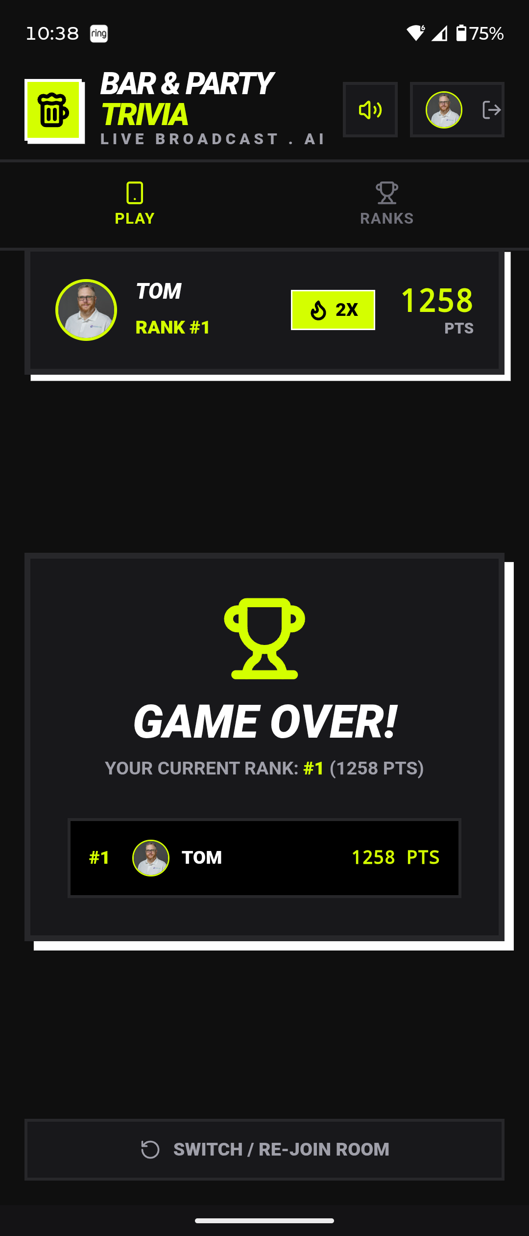 Bar & Party Trivia Mobile Screenshot
