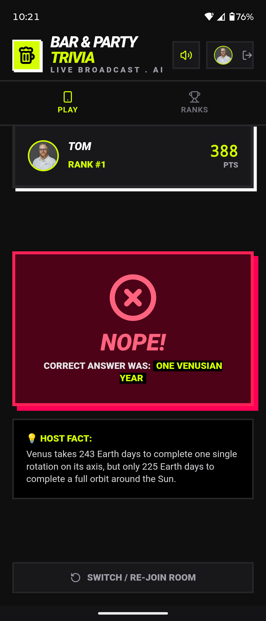 Bar & Party Trivia Mobile Screenshot